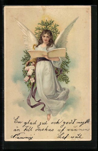 Cartolina angelo natale che - angelo,