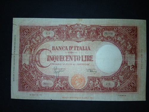 500 lire barbetti - lire, fascio