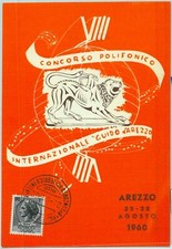91630 - ITALIA - STORIA POSTALE - CARTOLINA Annullo speciale AREZZO: Musica 1960