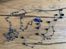 Collana all'uncinetto con pietre dure blu (cm 164)