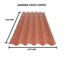 LAMIERA ONDULATA FINTO COPPO COPERTURA TETTO LUNGA 1,4 Mt Sp 0,5