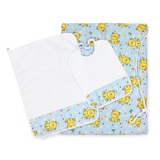 SET ASILO Pierino Tris SACCO e ASCIUGAMANO e Bavaglino Disegno ORSETTO