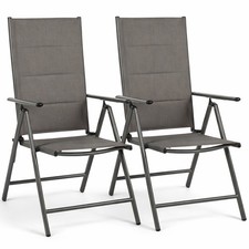 Set 2 Sedie Sdraio Grigio