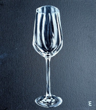 Dipinto in vetro da vino