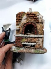 Forno luce rossa scenografia artigianale new miniatura presepe crib 