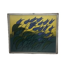 Piastrella ceramica gigli blu