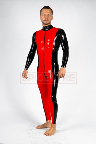 Catsuit rosso nero in - e,