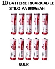10 Batterie Ricaricabili AA Alta Capacità Pile Ricaricabili Stilo 6800mAH 