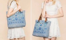 Borsa Nuova Denim Ricamata
