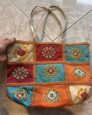 Borsa Camomilla Donna Colorata Fiori Rosa Maniglie Bottone Cerniera Perfetta