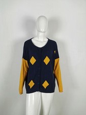 VICOLO GIACCA CARDIGAN MAGLIA TAGLIA  UNICA COLORE BLU GIALLO