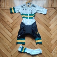 Australia 2017 original track race skinsuit full kit by Santini with aero socks