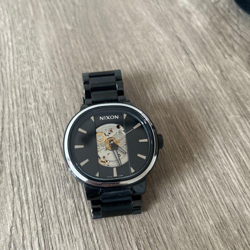 Orologio scheletro nero - orologio,