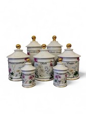 Set di 7 barattoli da cucina porcellana di Limoges originali anni '50