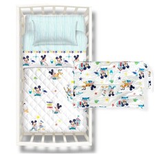 Copriletto Trapuntato Caleffi + Paracolpi per culla/letto con sbarre Baby Mickey