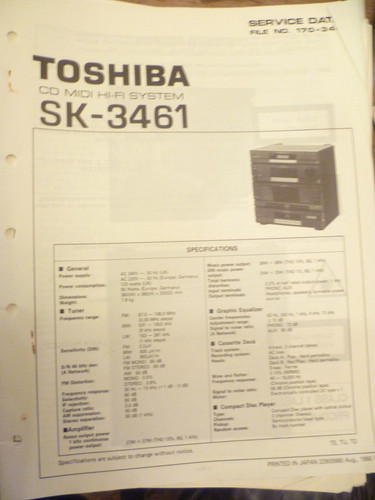 Toshiba 3461 stereo fi - toshiba,