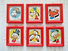 TOPOLINO CLUB gadget 6 quadretti con ganci, perfetti, con doppi ritratti Disney