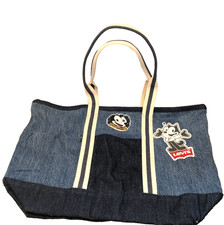 Borsa tote Levi's x Felix denim lavaggio medio blu nuova con etichette