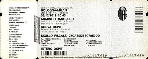Biglietto stadio bologna milan - biglietto, bologna-milan