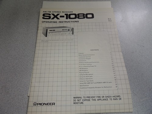 Pioneer 1080 manuale - sx-1080,