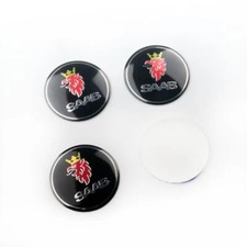 4x 65mm Nero SAAB Logo Auto