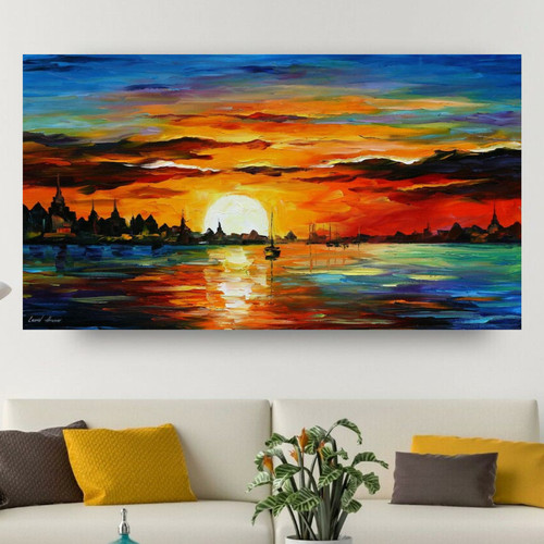 Leonid afremov alba nel porto - leonid,