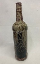 Soprammobile bottiglia decorata in vetro 31x8 cm arredo arredamento vintage