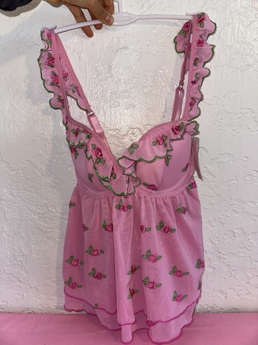 Babydoll rosa floreale - e, fondo