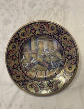 ALFREDO SANTARELLI PIATTO CERAMICA A LUSTRO GUALDO TADINO primi del 900