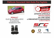 PELLICOLE OSCURANTI VETRI AUTO Renault Clio 5p kit posteriore 20% SRC OFFERTA