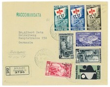 P2630 - ITALIA , GIOCHI GINNICI SERIE COMPLETA SU BUSTA BOLZANO 10 AGOSTO 1951
