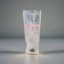 VASO cristallo inciso decoro CICOGNE GIUNCHI stile LIBERTY - BOEMIA JIHLAVA