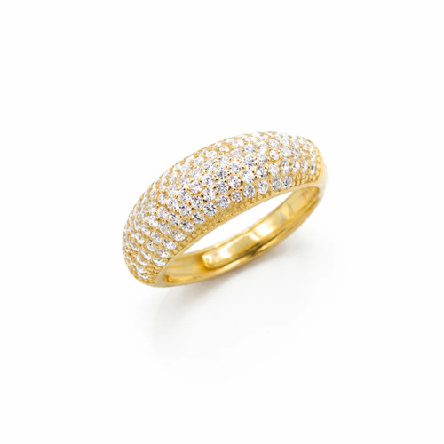 Anello fascia pavé - fascia, argento
