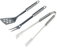 SET 3 PEZZI ACCESSORI BARBECUE IN ACCIAIO CROMATO - CAMPINGAZ  - CASA CAMPEGGIO
