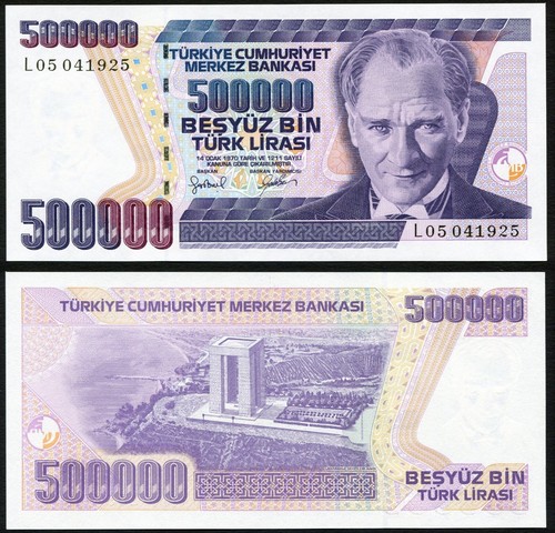 Turchia 500000 lire 1993