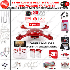  DRONE SYMA X5UW X5 UW RICAMBI motori batteria piedini eliche protezione eliche