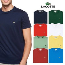 LACOSTE t-shirt maglietta uomo girocollo manica corta 10 colori leggera estiva