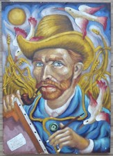 Roberto SGUANCI Omaggio Van Gogh 50x70cm PEZZO UNICO!