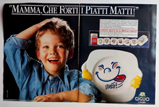 Pubblicita' Giglio Piatti Matti Vintage Advertising Werbung 1989 (R6)