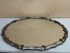 ANTICO VASSOIO A SPECCHIO IN ARGENTO TITOLO 800 A CONTORNO ONDULATO SAGOMATO