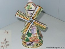 San Marino bottiglia Marmaca anni 60 mulino integro pale ruotano altezza 25cm