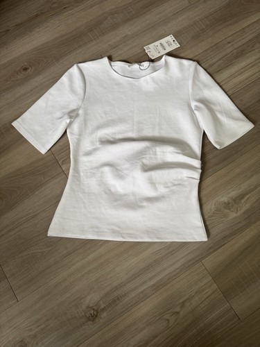 Shirt girocollo zara bianca - t-shirt,