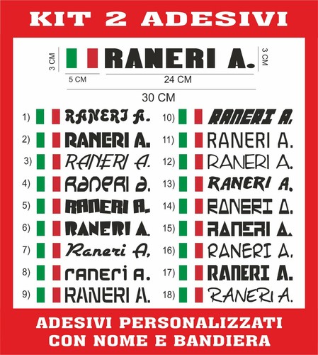 Adesivi nome bandiera - nome, +