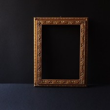 Cornice rettangolare vintage in legno di Napoli con foglia oro,  Craquelé effett