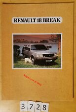 RENAULT 18 BREAK TL TD GTL GTD 4X4 GTS TURBO Prospectus Fr 16 pages MY 1983