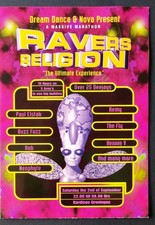 Ravers Religion Groningen 1995 Paul Elstak • Buzz Fuzz • Neophyte A5 → A3 Poster