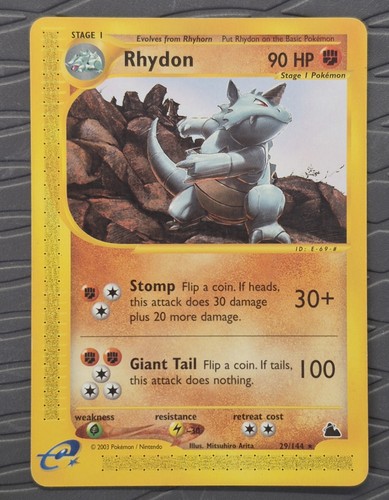 Carta pokemon rhydon 144 - rhydon, 29/144