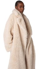 ELISABETTA FRANCHI Cappotto reversibile in vela satin ed ecopelliccia Sconto 50%