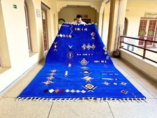 Tappeto blu marocchino tessuto