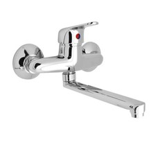 Miscelatore A Muro Milano in Ottone Lavello Cucina con Erogazione Orientabile